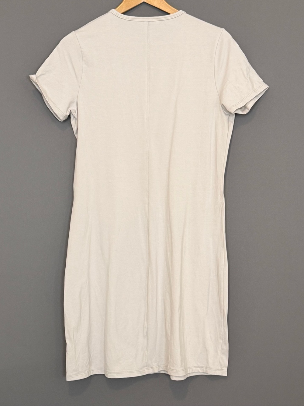 Athleta Seasoft Tee Dress Bone Beige TENCEL Athleisure Modal Dress Medium - Picture 4 of 9